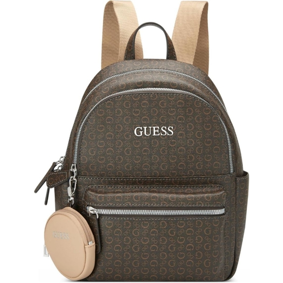 Guess Brown and Tan Backpack Compact Design